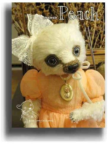 Peach by Award Winning One Of A Kind Handmade Mohair Teddy Bear Artist Denise Purrington of Out of The Forest Bears