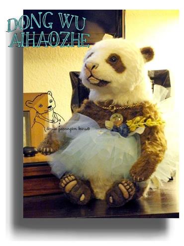 Dong Wu Aihaozhe by Award Winning One Of A Kind Handmade Mohair Teddy Bear Artist Denise Purrington of Out of The Forest Bears