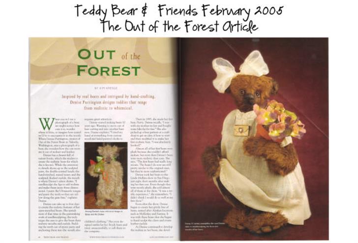 Handmade Teddy Bears by award winning custom made Mohair Teddy Bear artist, Denise Purrington Teddy Bear and Friends article