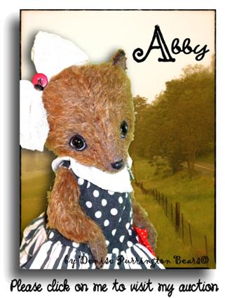 Abby up on Ebay from handmade mohair teddy bear artist Denise Purrington