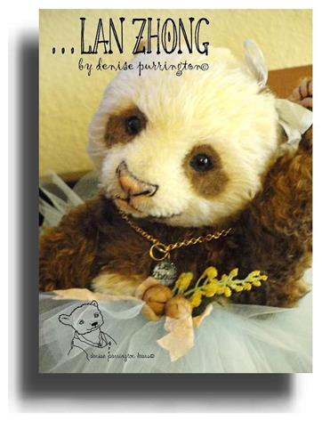 Lan Zhong  by Award Winning One Of A Kind Handmade Mohair Teddy Bear Artist Denise Purrington of Out of The Forest Bears