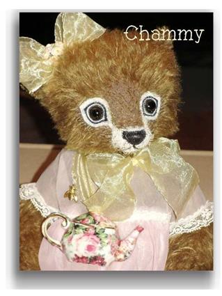 Chammy  - Handmade Teddy Bears, Mohair Teddy Bears, Artist Teddy Bears by Award Winning Artist Denise Purrington