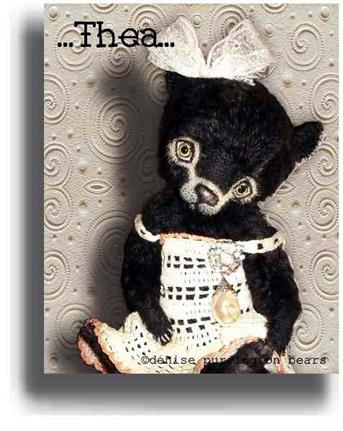 Thea  - Handmade Teddy Bears, Mohair Teddy Bears, Artist Teddy Bears by Award Winning Artist Denise Purrington