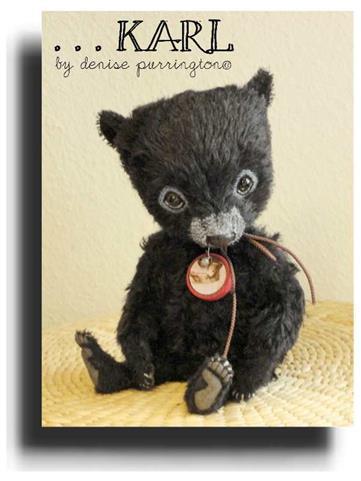 Karl by Award Winning One Of A Kind Handmade Mohair Teddy Bear Artist Denise Purrington of Out of The Forest Bears