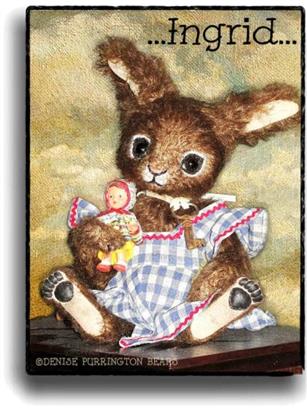 Ingrid on Ebay from award winning mohair teddy bear artist Denise Purrington