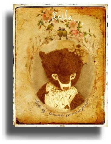 Leila  by Award Winning One Of A Kind Handmade Mohair Teddy Bear Artist Denise Purrington of Out of The Forest Bears