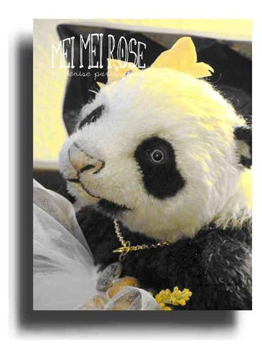 Mei Mei Rose  by Award Winning One Of A Kind Handmade Mohair Teddy Bear Artist Denise Purrington of Out of The Forest Bears
