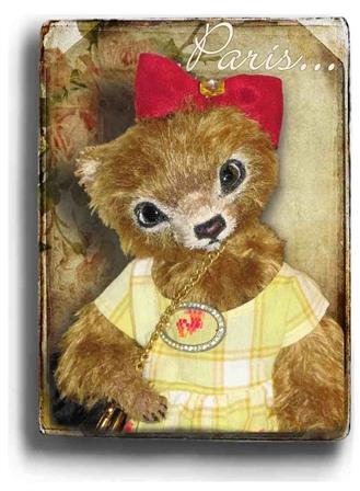 Paris  - Handmade Teddy Bears, Mohair Teddy Bears, Artist Teddy Bears by Award Winning Artist Denise Purrington